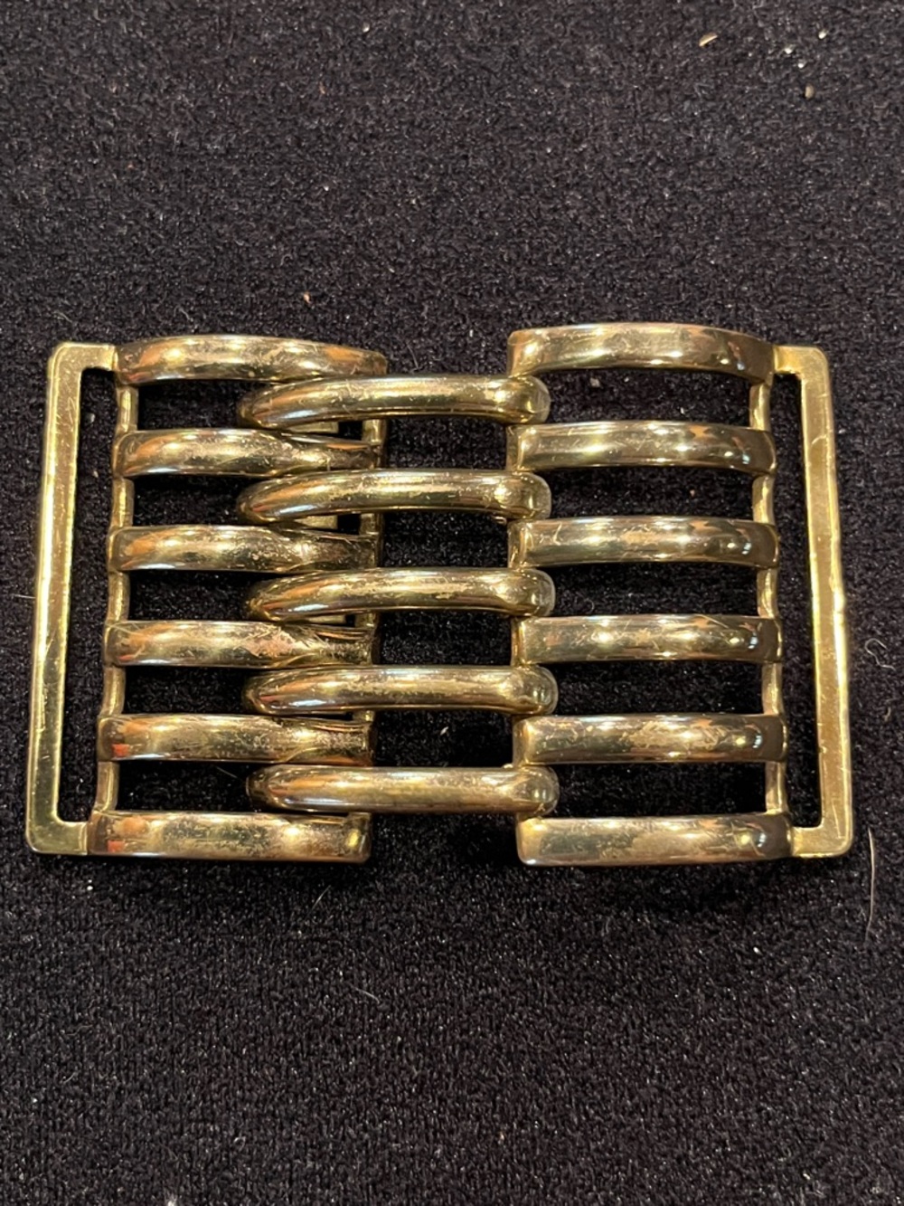Vintage Criterion Art Deco Gold Tone Multi Bar Belt Buckle